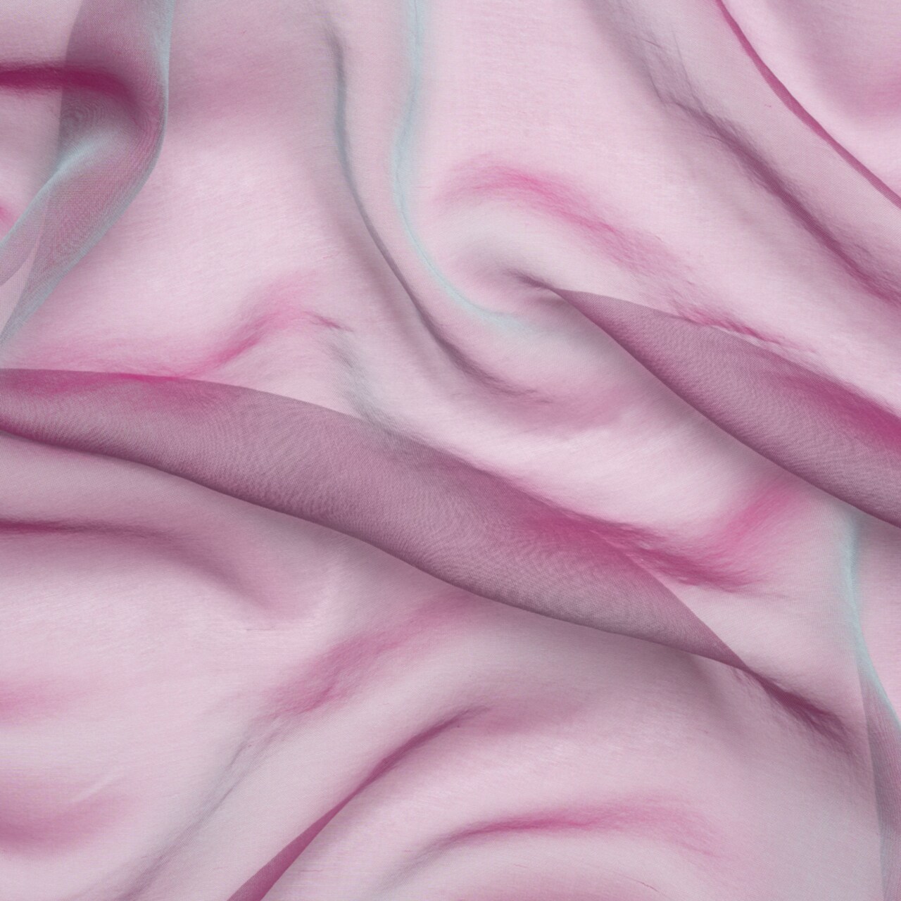 1 Yard Seafoam Magenta Iridescent Silk Voile Chiffon Like Fabric Perfect for Bridal Designer Dresses, 54 Inches Wide